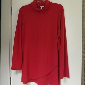 J.jill Red turtleneck tunic EUC, long sleeve, sz,L